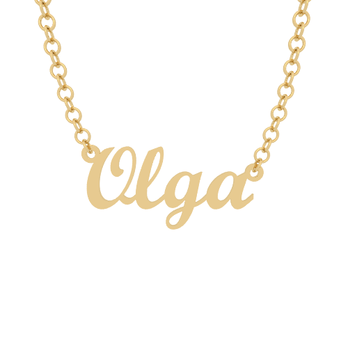 Collana Con Nome Olga In Oro Giallo Kt Gioielli Personalizzati In